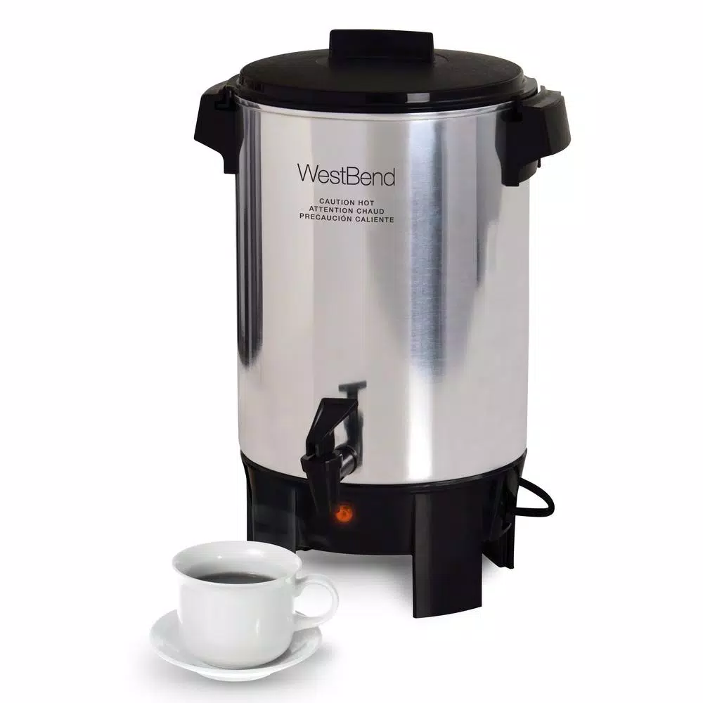 Coffee Makers West Bend 30-Cup Silver Commercial Aluminum Coffee Urn Features Automatic Temperature Control With Quick Brewing 4 Coffee Makers West Bend 30-Cup Silver Commercial Aluminum Coffee Urn Features Automatic Temperature Control With Quick Brewing - Image 2