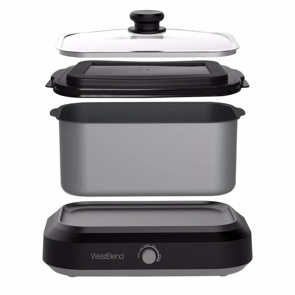 Cookers West Bend 6 Qt. Silver Non-Stick Versatility Slow Cooker With 5-Temperature Settings Includes Travel Lid And Thermal Tote 6 Cookers West Bend 6 Qt. Silver Non-Stick Versatility Slow Cooker With 5-Temperature Settings Includes Travel Lid And Thermal Tote - Image 4