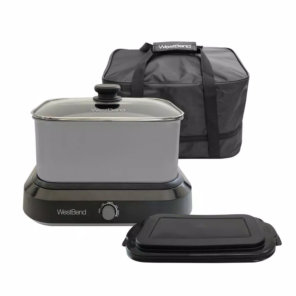 Cookers West Bend 6 Qt. Silver Non-Stick Versatility Slow Cooker With 5-Temperature Settings Includes Travel Lid And Thermal Tote 4 Cookers West Bend 6 Qt. Silver Non-Stick Versatility Slow Cooker With 5-Temperature Settings Includes Travel Lid And Thermal Tote - Image 2