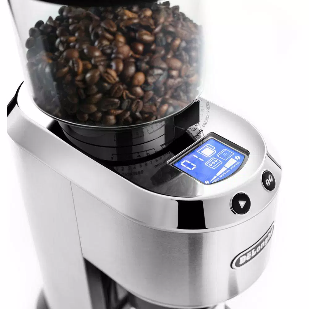 Coffee Makers DeLonghi Dedica Stainless Steel Digital Conical Burr Grinder With 18 Grind Settings And Portafilter Adaptor – 12 Oz. 7 Coffee Makers DeLonghi Dedica Stainless Steel Digital Conical Burr Grinder With 18 Grind Settings And Portafilter Adaptor – 12 Oz. - Image 5