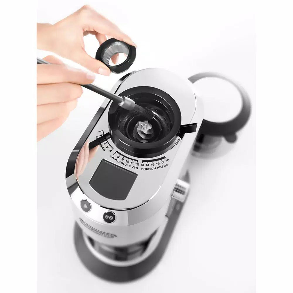 Coffee Makers DeLonghi Dedica Stainless Steel Digital Conical Burr Grinder With 18 Grind Settings And Portafilter Adaptor – 12 Oz. 4 Coffee Makers DeLonghi Dedica Stainless Steel Digital Conical Burr Grinder With 18 Grind Settings And Portafilter Adaptor – 12 Oz. - Image 2