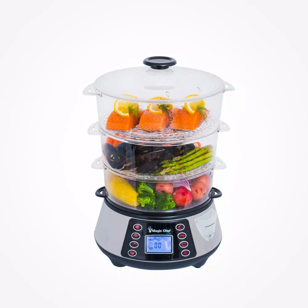 Cookers Magic Chef 3-Tier 12 Qt. Stainless Steel Countertop Food Steamer And Rice Cooker 10 Cookers Magic Chef 3-Tier 12 Qt. Stainless Steel Countertop Food Steamer And Rice Cooker - Image 8