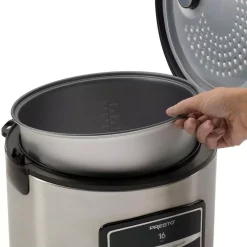 Cookers Presto 16-Cup Stainless Steel Rice Cooker With Non-Stick Cooking Pot 11 Cookers Presto 16-Cup Stainless Steel Rice Cooker With Non-Stick Cooking Pot -Dessert Makers Popular Store stainless presto rice cookers 05813 44 1000