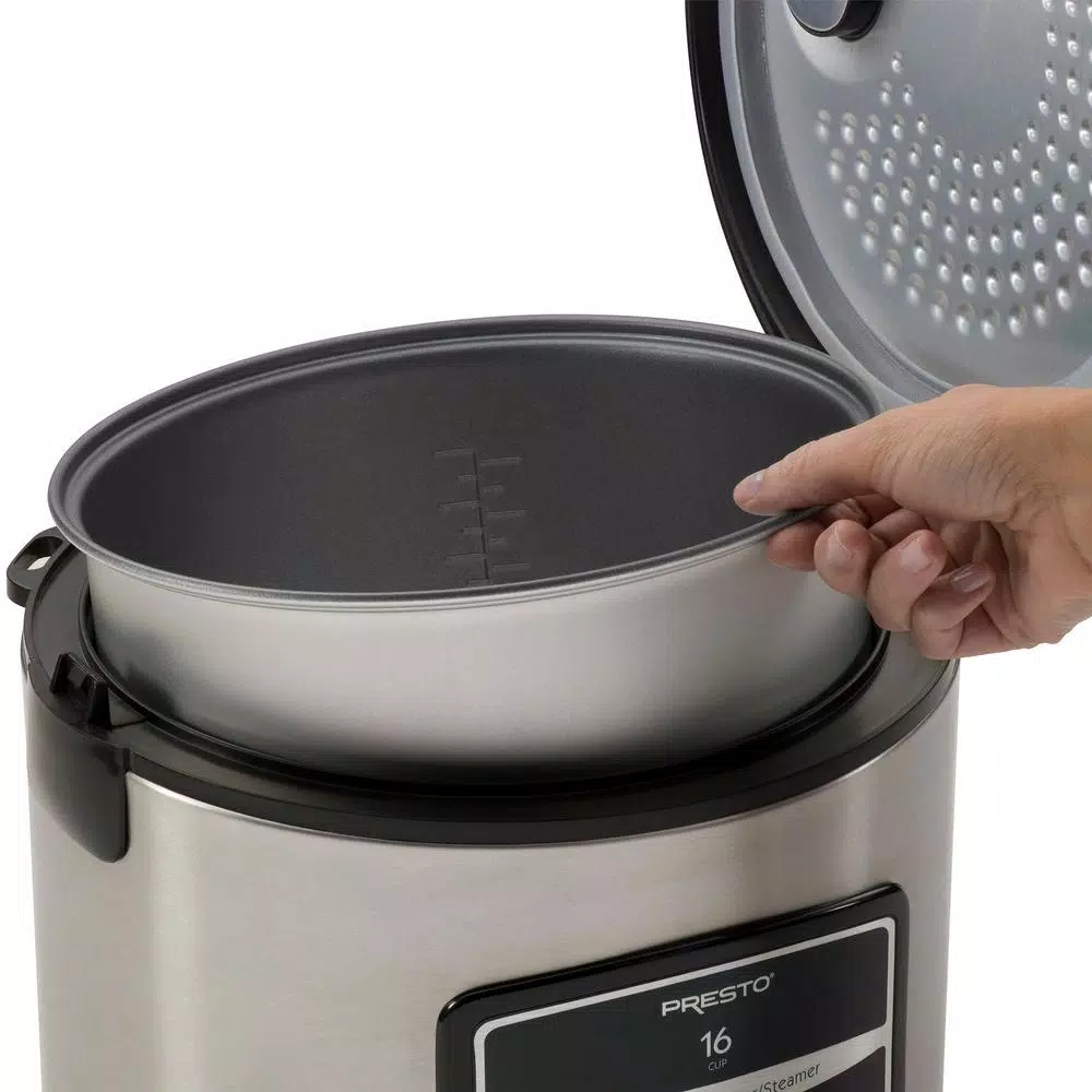 Cookers Presto 16-Cup Stainless Steel Rice Cooker With Non-Stick Cooking Pot 7 Cookers Presto 16-Cup Stainless Steel Rice Cooker With Non-Stick Cooking Pot - Image 5
