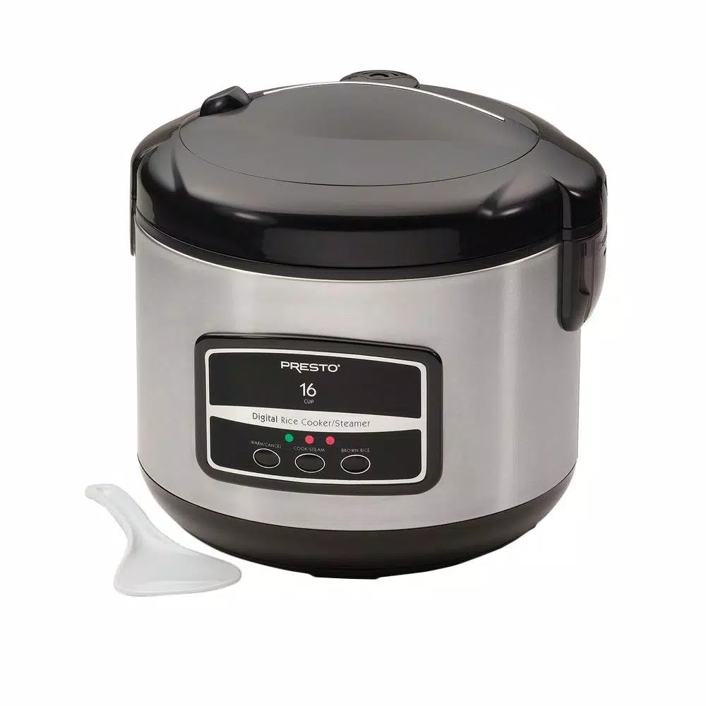 Cookers Presto 16-Cup Stainless Steel Rice Cooker With Non-Stick Cooking Pot 3 Cookers Presto 16-Cup Stainless Steel Rice Cooker With Non-Stick Cooking Pot