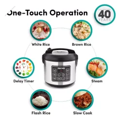 Cookers AROMA 20-Cup Silver Rice Cooker With Food Steamer And Slow Cooker Functions 11 Cookers AROMA 20-Cup Silver Rice Cooker With Food Steamer And Slow Cooker Functions -Dessert Makers Popular Store stainless steel aroma rice cookers arc 150sb 4f 1000