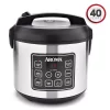 Cookers AROMA 20-Cup Silver Rice Cooker With Food Steamer And Slow Cooker Functions -Dessert Makers Popular Store stainless steel aroma rice cookers arc 150sb 64 1000