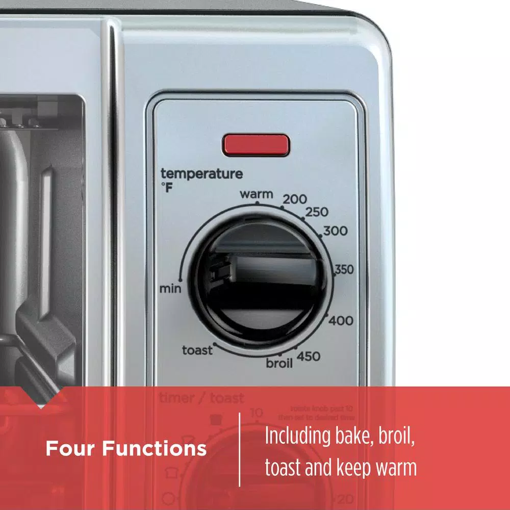 Toasters BLACK+DECKER 1150 W 4-Slice Black Stainless Steel Toaster Oven With Temperature Control 4 Toasters BLACK+DECKER 1150 W 4-Slice Black Stainless Steel Toaster Oven With Temperature Control - Image 2