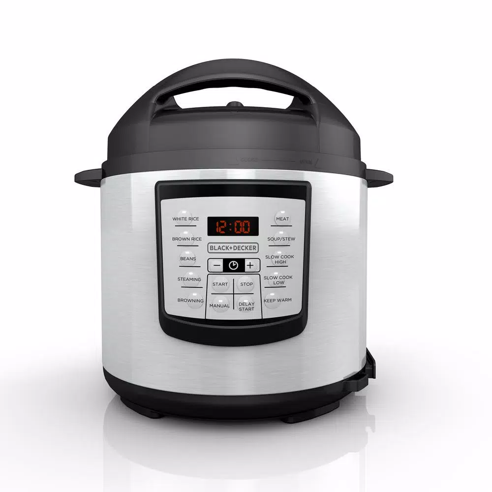 Cookers BLACK+DECKER 6 Qt. Stainless Steel Electric Pressure Cooker With Non-Stick Metal Insert 3 Cookers BLACK+DECKER 6 Qt. Stainless Steel Electric Pressure Cooker With Non-Stick Metal Insert
