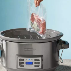 Cookers BLACK+DECKER 7 Qt. Stainless Steel Electric Slow Cooker With Temperature Probe And Precision Sous-Vide 12 Cookers BLACK+DECKER 7 Qt. Stainless Steel Electric Slow Cooker With Temperature Probe And Precision Sous-Vide -Dessert Makers Popular Store stainless steel black decker multi cookers scd7007ssd 4f 1000