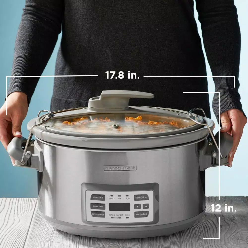 Cookers BLACK+DECKER 7 Qt. Stainless Steel Electric Slow Cooker With Temperature Probe And Precision Sous-Vide 9 Cookers BLACK+DECKER 7 Qt. Stainless Steel Electric Slow Cooker With Temperature Probe And Precision Sous-Vide - Image 7