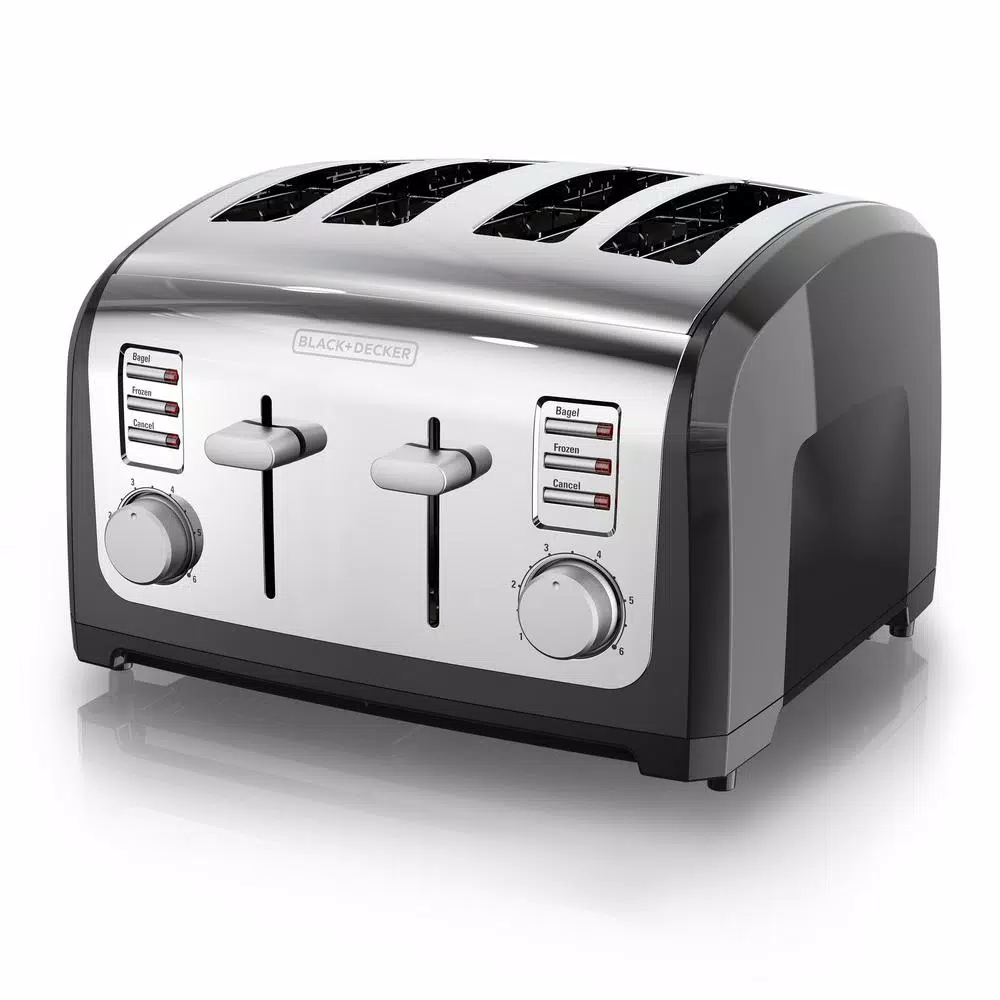 Toasters BLACK+DECKER 4-Slice Stainless Steel Wide Slot Toaster With Crumb Tray 3 Toasters BLACK+DECKER 4-Slice Stainless Steel Wide Slot Toaster With Crumb Tray