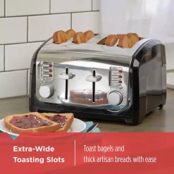 Toasters BLACK+DECKER 4-Slice Stainless Steel Wide Slot Toaster With Crumb Tray 14 Toasters BLACK+DECKER 4-Slice Stainless Steel Wide Slot Toaster With Crumb Tray -Dessert Makers Popular Store stainless steel black decker pop up toasters t4030 fa 1000