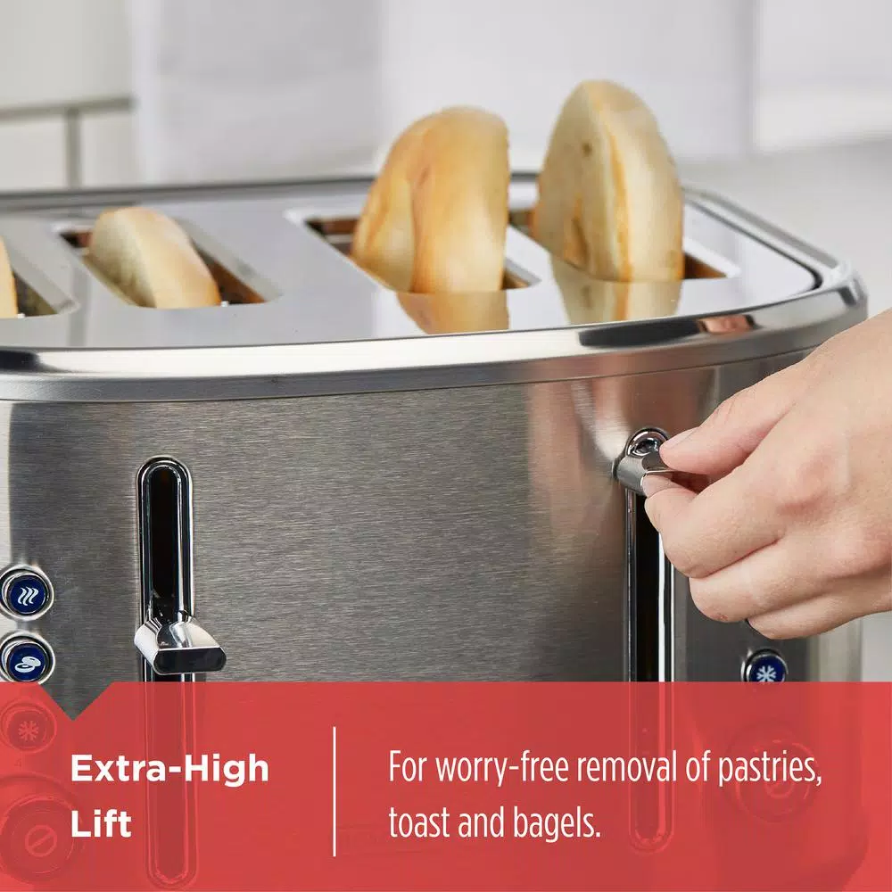 Toasters BLACK+DECKER 4-Slice Stainless Steel Extra-Wide Slot Toaster With Crumb Tray 6 Toasters BLACK+DECKER 4-Slice Stainless Steel Extra-Wide Slot Toaster With Crumb Tray - Image 4