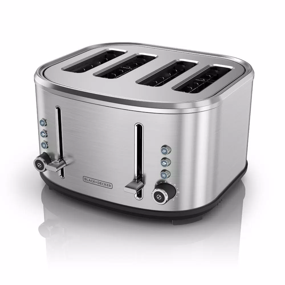 Toasters BLACK+DECKER 4-Slice Stainless Steel Extra-Wide Slot Toaster With Crumb Tray 4 Toasters BLACK+DECKER 4-Slice Stainless Steel Extra-Wide Slot Toaster With Crumb Tray - Image 2