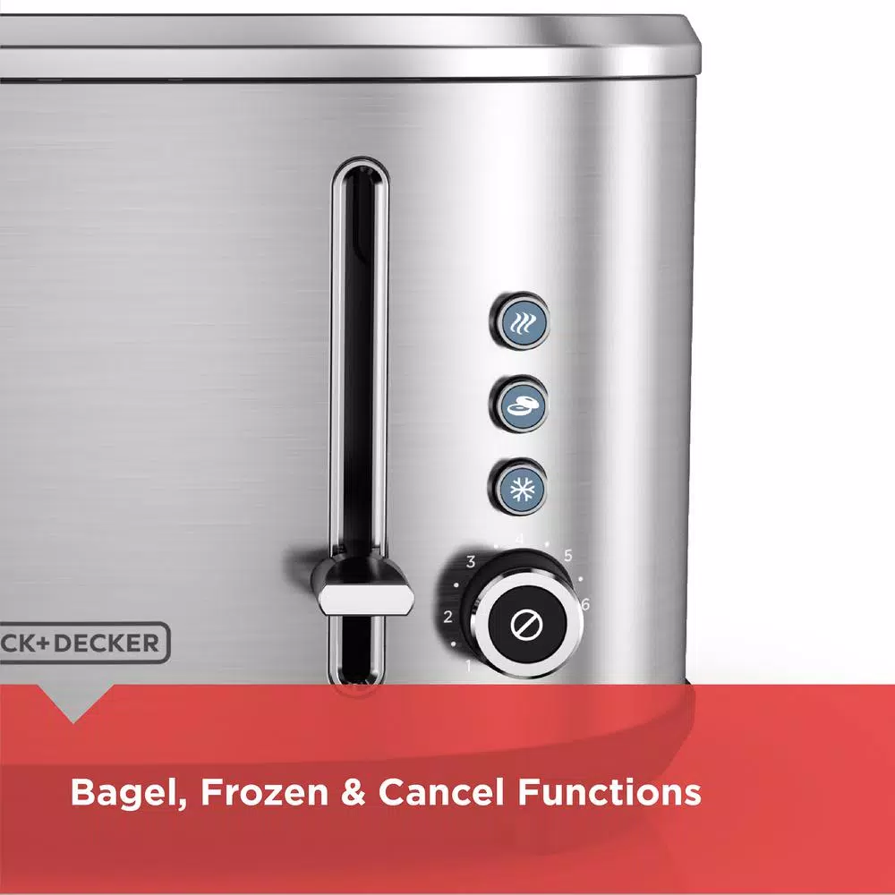 Toasters BLACK+DECKER 4-Slice Stainless Steel Extra-Wide Slot Toaster With Crumb Tray 5 Toasters BLACK+DECKER 4-Slice Stainless Steel Extra-Wide Slot Toaster With Crumb Tray - Image 3