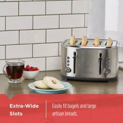 Toasters BLACK+DECKER 4-Slice Stainless Steel Extra-Wide Slot Toaster With Crumb Tray 16 Toasters BLACK+DECKER 4-Slice Stainless Steel Extra-Wide Slot Toaster With Crumb Tray -Dessert Makers Popular Store stainless steel black decker pop up toasters tr4300ssd fa 1000