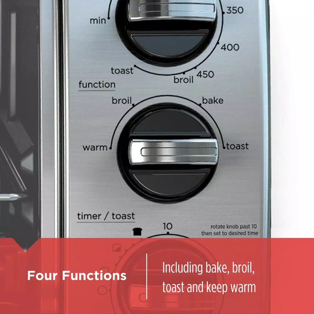 Toasters BLACK+DECKER 1150 W 4-Slice Stainless Steel Convection Toaster Oven With Built-In Timer 5 Toasters BLACK+DECKER 1150 W 4-Slice Stainless Steel Convection Toaster Oven With Built-In Timer - Image 3