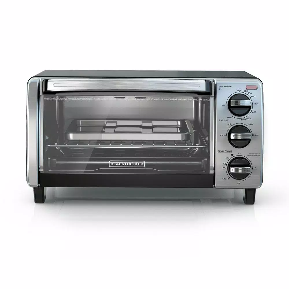 Toasters BLACK+DECKER 1150 W 4-Slice Stainless Steel Convection Toaster Oven With Built-In Timer 3 Toasters BLACK+DECKER 1150 W 4-Slice Stainless Steel Convection Toaster Oven With Built-In Timer