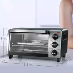 Toasters BLACK+DECKER 1150 W 4-Slice Stainless Steel Convection Toaster Oven With Built-In Timer 17 Toasters BLACK+DECKER 1150 W 4-Slice Stainless Steel Convection Toaster Oven With Built-In Timer -Dessert Makers Popular Store stainless steel black decker toaster ovens to1750sb d4 1000