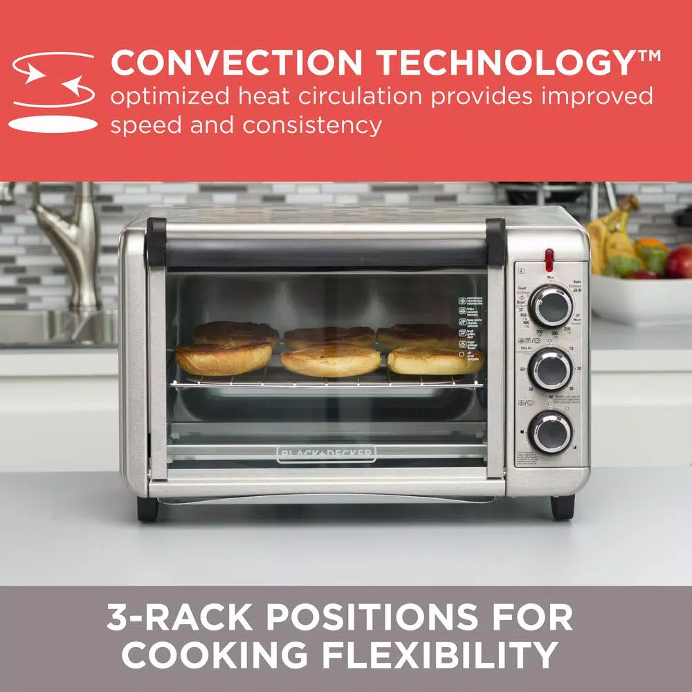 Toasters BLACK+DECKER 1500 W 6-Slice Stainless Steel Toaster Oven With Built-In Timer 7 Toasters BLACK+DECKER 1500 W 6-Slice Stainless Steel Toaster Oven With Built-In Timer - Image 5