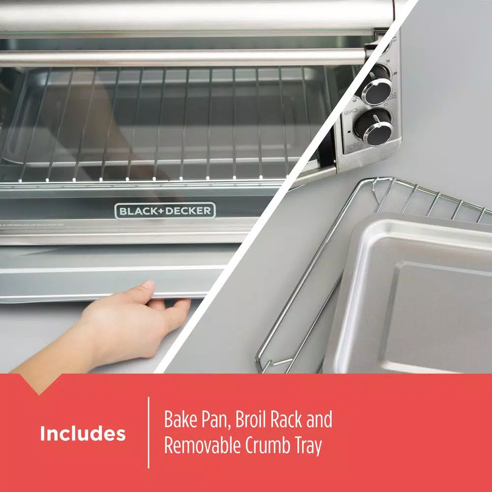 Toasters BLACK+DECKER 8-Slice Extra-Wide Convection Toaster Oven, Stainless Steel 8 Toasters BLACK+DECKER 8-Slice Extra-Wide Convection Toaster Oven, Stainless Steel - Image 6