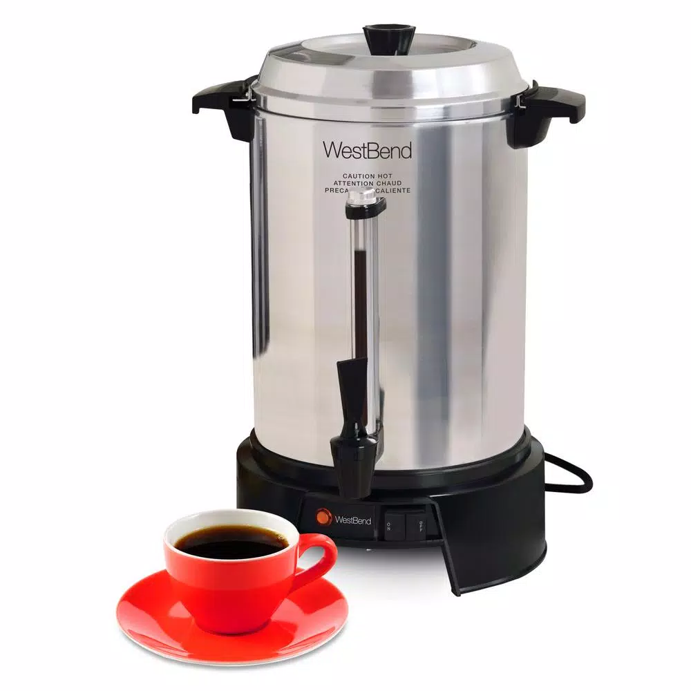 Coffee Makers West Bend 55-Cup Silver Aluminum With Quick Brewing Large Capacity Commercial Coffee Urn Features Automatic Temperature Control 4 Coffee Makers West Bend 55-Cup Silver Aluminum With Quick Brewing Large Capacity Commercial Coffee Urn Features Automatic Temperature Control - Image 2