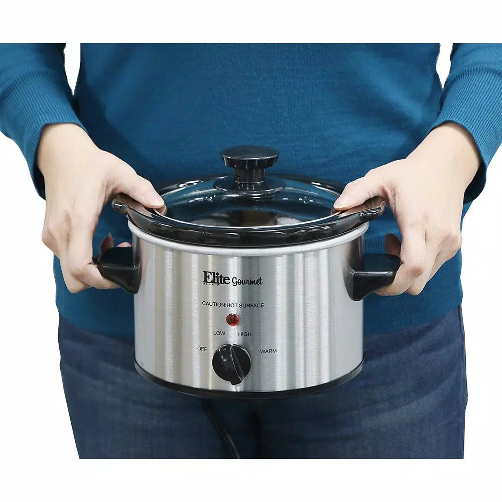 Cookers Elite Gourmet 1.5 Qt. Stainless Steel Mini Slow Cooker 5 Cookers Elite Gourmet 1.5 Qt. Stainless Steel Mini Slow Cooker - Image 3