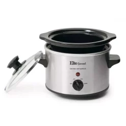 Cookers Elite Gourmet 1.5 Qt. Stainless Steel Mini Slow Cooker