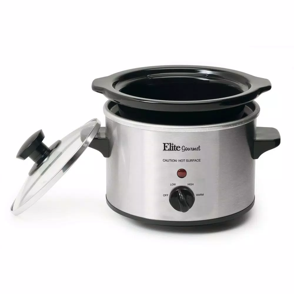 Cookers Elite Gourmet 1.5 Qt. Stainless Steel Mini Slow Cooker 3 Cookers Elite Gourmet 1.5 Qt. Stainless Steel Mini Slow Cooker