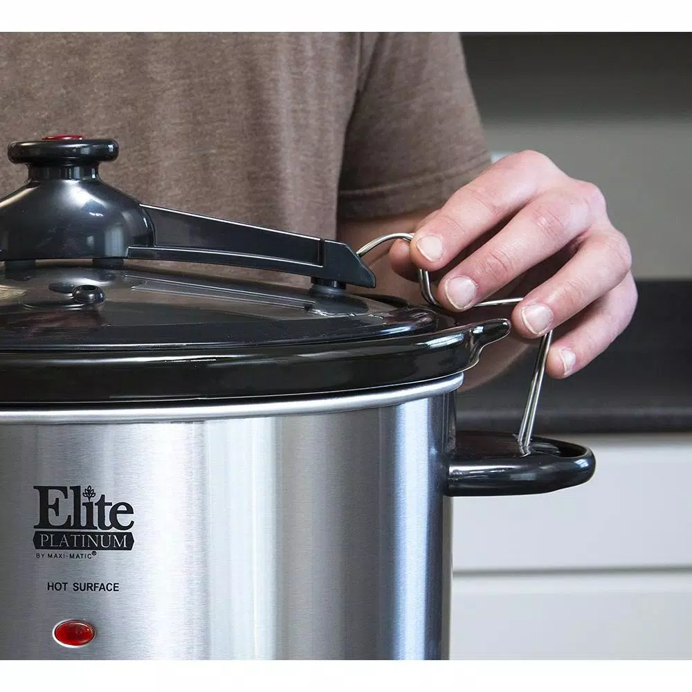 Cookers Elite Platinum 8.5 Qt. Stainless Steel Slow Cooker With Locking Lid 6 Cookers Elite Platinum 8.5 Qt. Stainless Steel Slow Cooker With Locking Lid - Image 4
