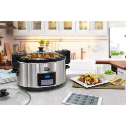 Cookers Elite Platinum 8.5 Qt. Stainless Steel Slow Cooker With Locking Lid 11 Cookers Elite Platinum 8.5 Qt. Stainless Steel Slow Cooker With Locking Lid -Dessert Makers Popular Store stainless steel elite slow cookers mst 900vxd 44 1000
