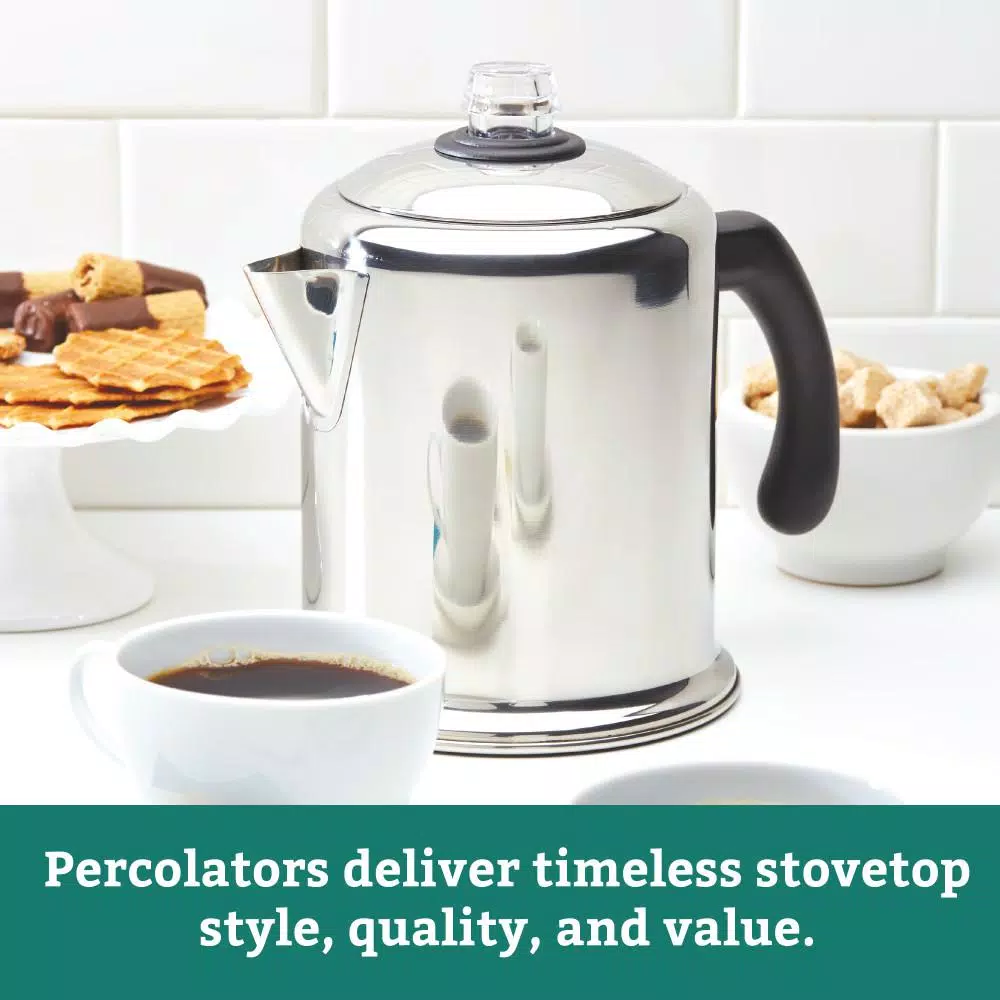 Coffee Makers Farberware 8-Cup Stainless Steel Percolator 5 Coffee Makers Farberware 8-Cup Stainless Steel Percolator - Image 3