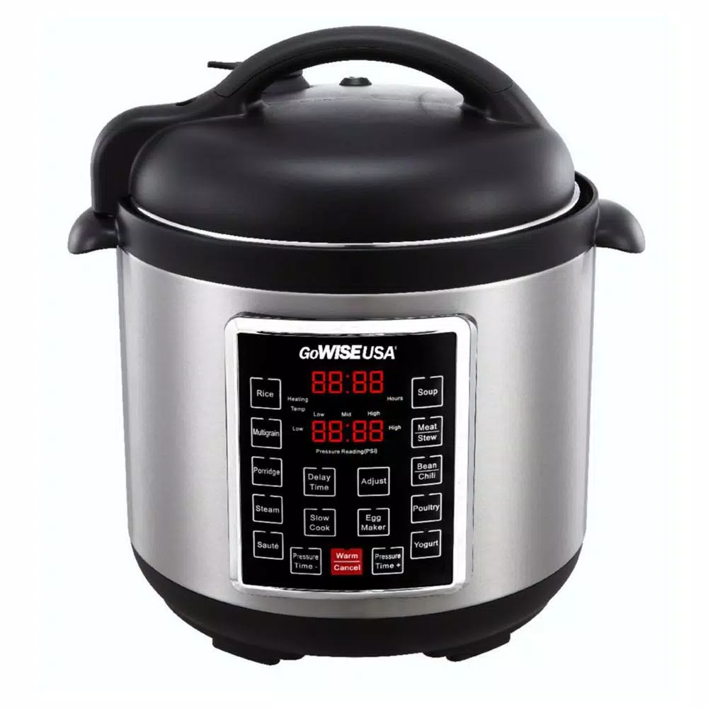 Cookers GoWISE USA 8 Qt. Stainless Steel Electric Pressure Cooker With Stainless Steel Pot 3 Cookers GoWISE USA 8 Qt. Stainless Steel Electric Pressure Cooker With Stainless Steel Pot