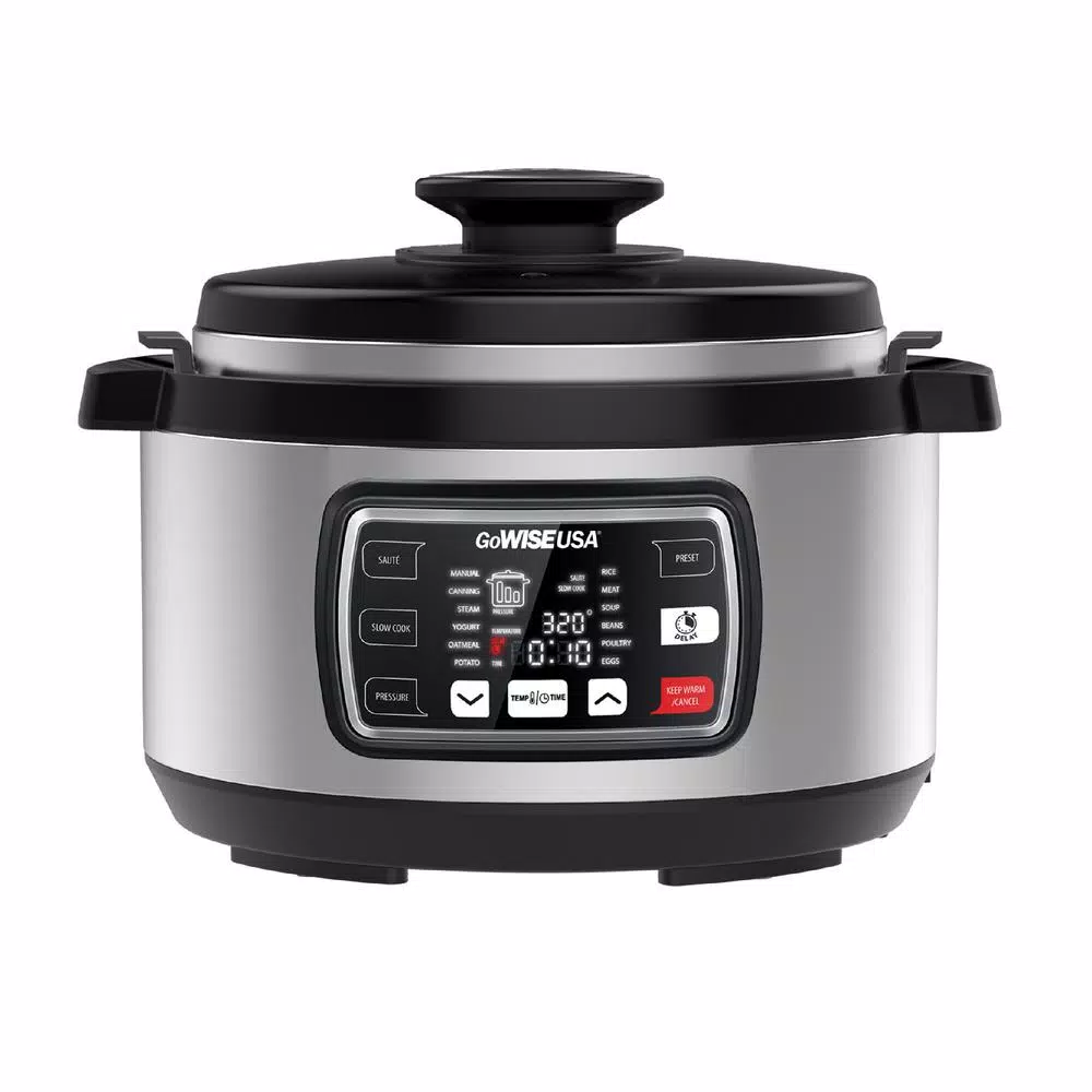 Cookers GoWISE USA Ovate 8.5 Qt. Stainless Steel Electric Pressure Cooker Oval With Accessories And 50-Recipes 3 Cookers GoWISE USA Ovate 8.5 Qt. Stainless Steel Electric Pressure Cooker Oval With Accessories And 50-Recipes