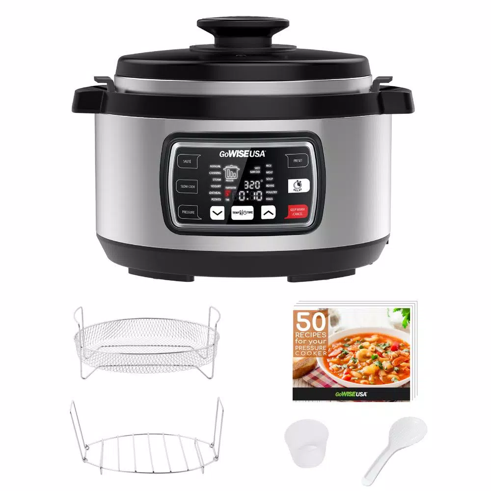 Cookers GoWISE USA Ovate 8.5 Qt. Stainless Steel Electric Pressure Cooker Oval With Accessories And 50-Recipes 4 Cookers GoWISE USA Ovate 8.5 Qt. Stainless Steel Electric Pressure Cooker Oval With Accessories And 50-Recipes - Image 2