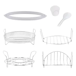 Cookers GoWISE USA Ovate 9.5 Qt. Stainless Steel Oval Electric Pressure Cooker With 6-Accessories And 50-Recipes 14 Cookers GoWISE USA Ovate 9.5 Qt. Stainless Steel Oval Electric Pressure Cooker With 6-Accessories And 50-Recipes -Dessert Makers Popular Store stainless steel gowise usa electric pressure cookers gw22709 44 1000