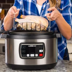 Cookers GoWISE USA Ovate 9.5 Qt. Stainless Steel Oval Electric Pressure Cooker With 6-Accessories And 50-Recipes 16 Cookers GoWISE USA Ovate 9.5 Qt. Stainless Steel Oval Electric Pressure Cooker With 6-Accessories And 50-Recipes -Dessert Makers Popular Store stainless steel gowise usa electric pressure cookers gw22709 76 1000
