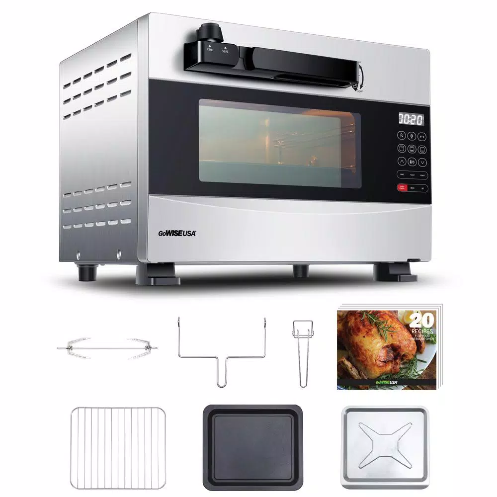 Toasters GoWISE USA 1600-Watts Stainless Steel 27 Qt. Electric Programmable Pressure Oven With Rotisserie Function And DIY Presets 4 Toasters GoWISE USA 1600-Watts Stainless Steel 27 Qt. Electric Programmable Pressure Oven With Rotisserie Function And DIY Presets - Image 2