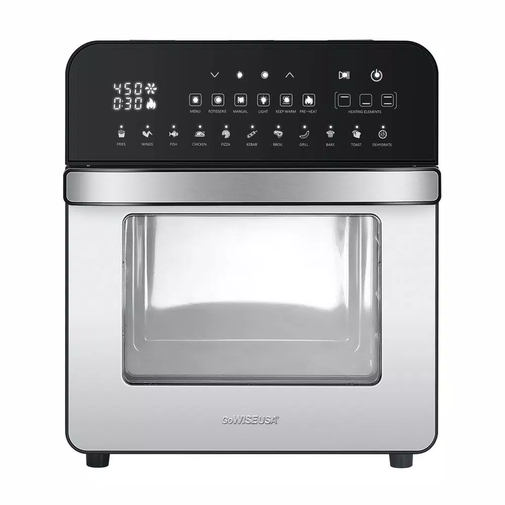 Toasters GoWISE USA 1700-Watts Electric Air Fryer Oven Grill Stainless Steel With Dual Heating Rotisserie And Dehydrator 3 Toasters GoWISE USA 1700-Watts Electric Air Fryer Oven Grill Stainless Steel With Dual Heating Rotisserie And Dehydrator