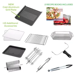 Toasters GoWISE USA 1700-Watts Electric Air Fryer Oven Grill Stainless Steel With Dual Heating Rotisserie And Dehydrator 14 Toasters GoWISE USA 1700-Watts Electric Air Fryer Oven Grill Stainless Steel With Dual Heating Rotisserie And Dehydrator -Dessert Makers Popular Store stainless steel gowise usa toaster ovens gw44805 76 1000