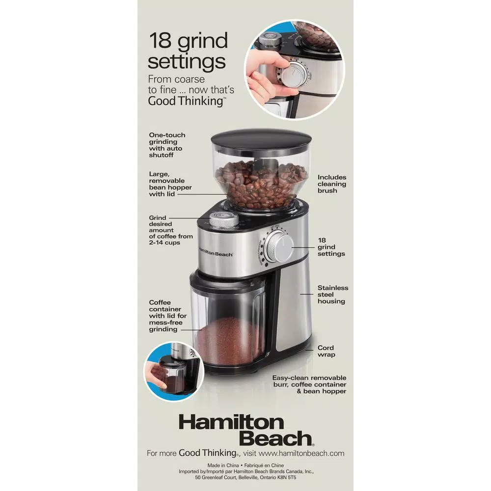 Coffee Makers Hamilton Beach 16 Oz Stainless Steel Burr Coffee Grinder 7 Coffee Makers Hamilton Beach 16 Oz Stainless Steel Burr Coffee Grinder - Image 5