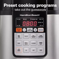 Cookers Hamilton Beach Multi-Function 6 Qt. Stainless Steel Electric Pressure Cooker 16 Cookers Hamilton Beach Multi-Function 6 Qt. Stainless Steel Electric Pressure Cooker -Dessert Makers Popular Store stainless steel hamilton beach electric pressure cookers 34502 fa 1000