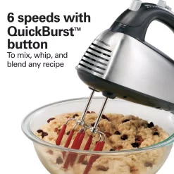 Mixers Hamilton Beach SoftScrape 6-Speed Stainless Steel Hand Mixer With Snap-On Case -Dessert Makers Popular Store stainless steel hamilton beach hand mixers 62637 44 1000