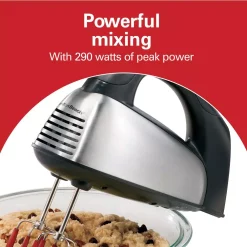 Mixers Hamilton Beach SoftScrape 6-Speed Stainless Steel Hand Mixer With Snap-On Case -Dessert Makers Popular Store stainless steel hamilton beach hand mixers 62637 76 1000