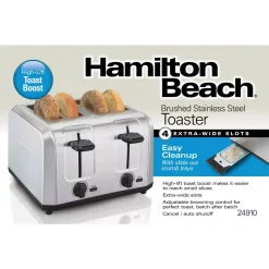 Toasters Hamilton Beach 4-Slice Stainless Steel Wide Slot Toaster 7 Toasters Hamilton Beach 4-Slice Stainless Steel Wide Slot Toaster -Dessert Makers Popular Store stainless steel hamilton beach pop up toasters 24910 1f 1000