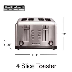 Toasters Hamilton Beach Pro 4-Slice Stainless Steel Wide Slot Toaster 12 Toasters Hamilton Beach Pro 4-Slice Stainless Steel Wide Slot Toaster -Dessert Makers Popular Store stainless steel hamilton beach pop up toasters 24990 1d 1000