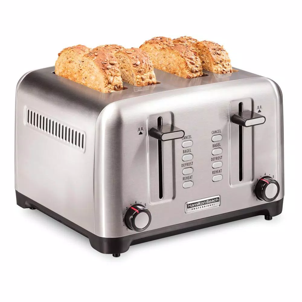 Toasters Hamilton Beach Pro 4-Slice Stainless Steel Wide Slot Toaster 3 Toasters Hamilton Beach Pro 4-Slice Stainless Steel Wide Slot Toaster