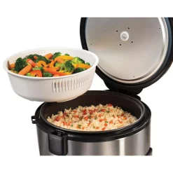 Cookers Hamilton Beach 20-Cup Stainless Steel Rice/Hot Cereal Cooker With Rice Rinser/Steam Basket 17 Cookers Hamilton Beach 20-Cup Stainless Steel Rice/Hot Cereal Cooker With Rice Rinser/Steam Basket -Dessert Makers Popular Store stainless steel hamilton beach rice cookers 37543 31 1000