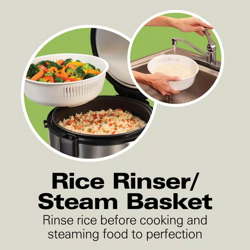 Cookers Hamilton Beach 20-Cup Stainless Steel Rice/Hot Cereal Cooker With Rice Rinser/Steam Basket 4 Cookers Hamilton Beach 20-Cup Stainless Steel Rice/Hot Cereal Cooker With Rice Rinser/Steam Basket - Image 2